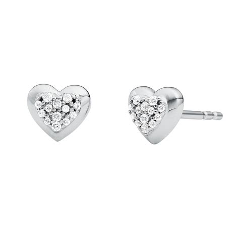 tresor heart earrings michael kors|michael kors stud earrings silver.